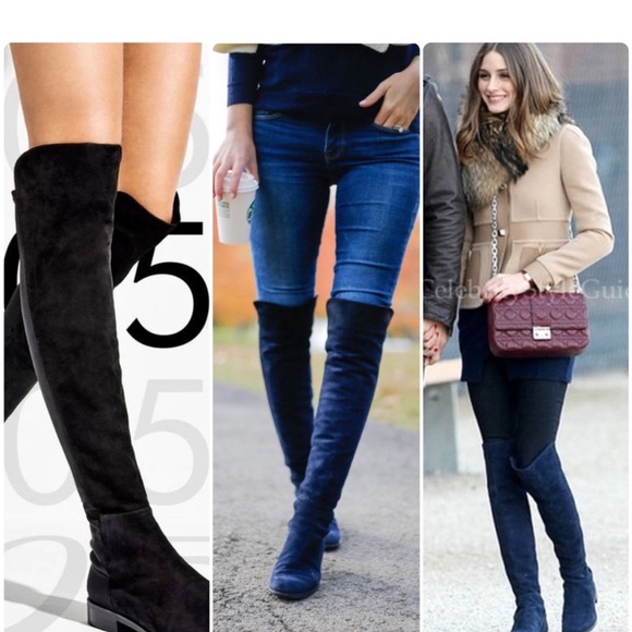 Stuart Weitzman 5050 boots - nice blue suede - Picture 3 of 5